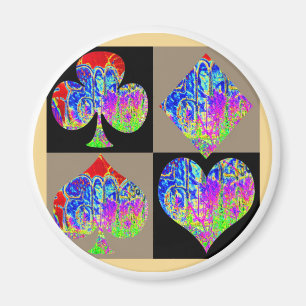Poker Set Graffiti Lovers Round Magneet