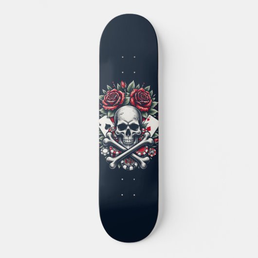 Poker Skull Skateboard (Voorkant)