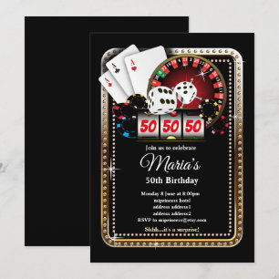 Poker-speelkaart, casino party-uitnodiging kaart