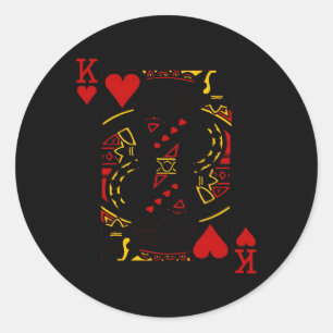 Poker Speelkaarten Koning van Hij Ronde Sticker