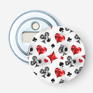 Poker Speler Gambler Spelen Kaart Suits Las Vegas Button Flesopener