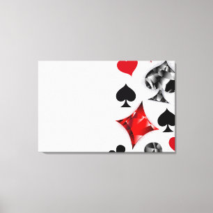 Poker Speler Gambler Spelen Kaart Suits Las Vegas Canvas Afdruk