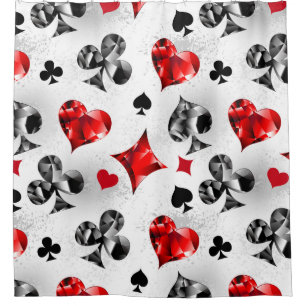 Poker Speler Gambler Spelen Kaart Suits Las Vegas Douchegordijn