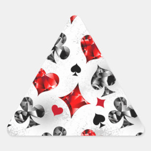 Poker Speler Gambler Spelen Kaart Suits Las Vegas Driehoek Sticker