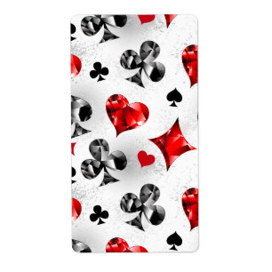 Poker Speler Gambler Spelen Kaart Suits Las Vegas Etiket
