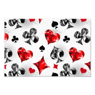 Poker Speler Gambler Spelen Kaart Suits Las Vegas Foto Afdruk