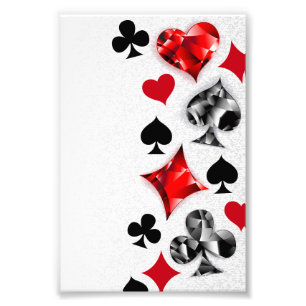 Poker Speler Gambler Spelen Kaart Suits Las Vegas Foto Afdruk