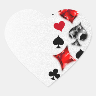 Poker Speler Gambler Spelen Kaart Suits Las Vegas Hart Sticker