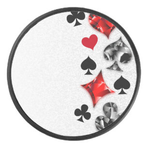 Poker Speler Gambler Spelen Kaart Suits Las Vegas Hockey Puck