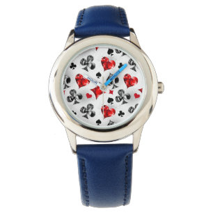Poker Speler Gambler Spelen Kaart Suits Las Vegas Horloge