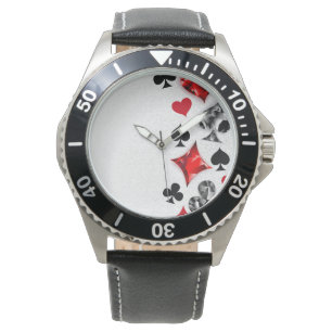 Poker Speler Gambler Spelen Kaart Suits Las Vegas Horloge
