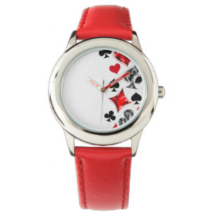 Poker Speler Gambler Spelen Kaart Suits Las Vegas Horloge