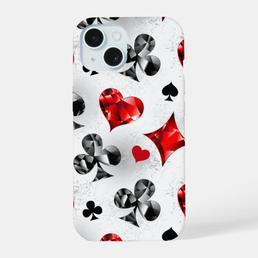 Poker Speler Gambler Spelen Kaart Suits Las Vegas iPhone 15 Hoesje (Achterkant)