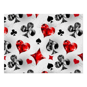 Poker Speler Gambler Spelen Kaart Suits Las Vegas Perfect Poster