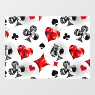 Poker Speler Gambler Spelen Kaart Suits Las Vegas Raamsticker