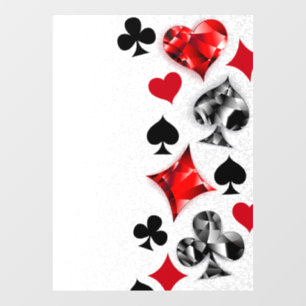 Poker Speler Gambler Spelen Kaart Suits Las Vegas Raamsticker