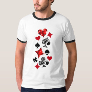 Poker Speler Gambler Spelen Kaart Suits Las Vegas T-shirt