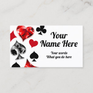 Poker Speler Gambler Spelen Kaart Suits Las Vegas Visitekaartje