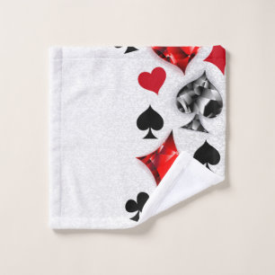 Poker Speler Gambler Spelen Kaart Suits Las Vegas Washandje