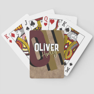 Poker Speler Naam Cool Bold Monogram Pokerkaarten