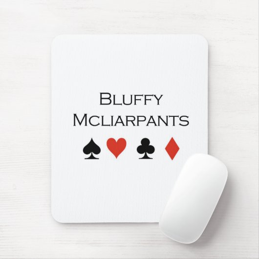 Poker T-shirts: "Bluffy Mcliarpants" Muismat (Met muis)