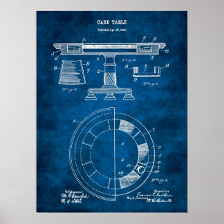 Poker Table Patent Design Decor Poster nr. 1