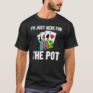 Poker Texas houdt alles vast in speler T-shirt