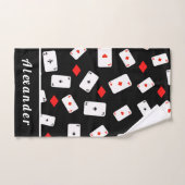 Poker Theme Speekkaarten & Red Diamonds Bad Handdoek (Handdoek)