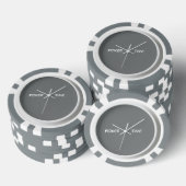 Poker Tijd Grijs Wit Chips (Opstapeling)