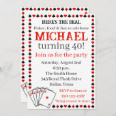 Poker Verjaardag Uitnodiging, Uitnodiging voor vol (Voorkant / Achterkant)