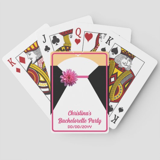 Poker voor vrijgezellenfeest Wit en Roze Bruid Pokerkaarten (Achterkant)