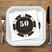 Pokerchip 50ste verparty servet