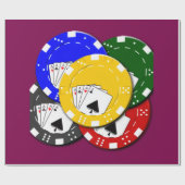 Pokerchip cadeaupapier (Vlak)