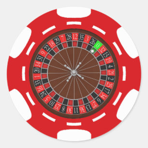 POKERCHIP MET ROULETTEWIEL RONDE STICKER