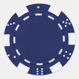 pokerchip sticker blauw
