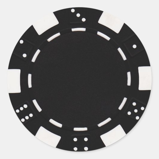 pokerchip sticker zwart (Voorkant)
