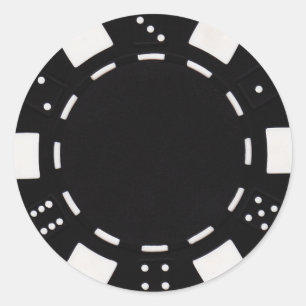 pokerchip sticker zwart