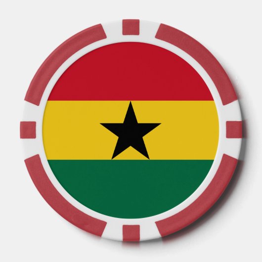 Pokerchips met de vlag van Ghana (Voorkant)