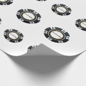 pokerchips zwart wit patroon cadeaupapier (Hoek)