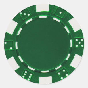 pokerchipsticker groen ronde sticker