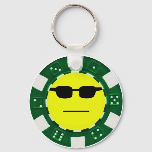 pokerface green sleutelhanger (Voorkant)