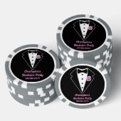 Pokerfeest poker zwarte smoking lavendelroos poker chips (Opstapeling)