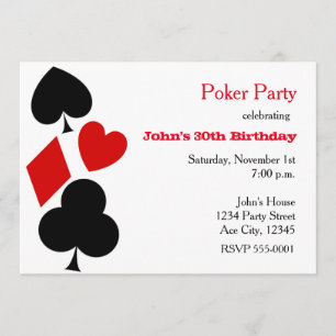 Pokerfeest Speelkaart Hulsels Uitnodigingen