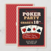 Pokerfeest Uitnodiging (Voorkant / Achterkant)