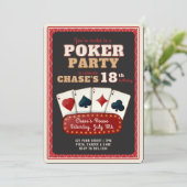Pokerfeest Uitnodiging (Staand voorkant)