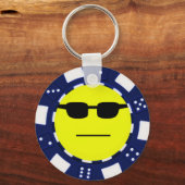 pokergezichtblauw sleutelhanger (Voorkant)