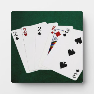 Pokerhanden - drie van een soort - twee fotoplaat