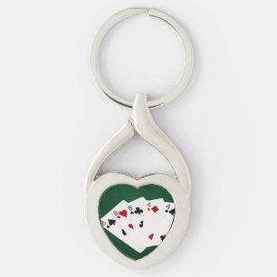 Pokerhanden - Full House - Acht en Vier Sleutelhanger