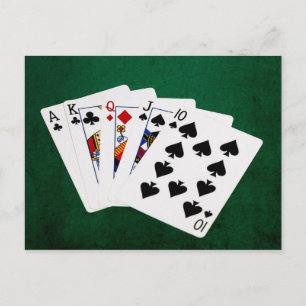 Pokerhanden - recht - Ace to Ten Briefkaart
