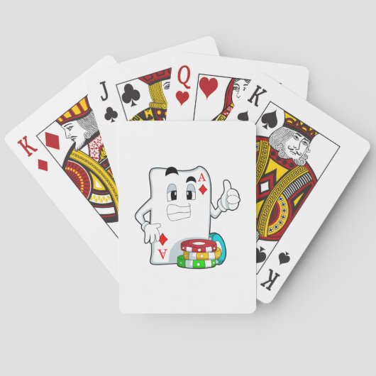 Pokerkaart met pokerchips pokerkaarten (Achterkant)